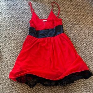 Stylish Red and Black Dress